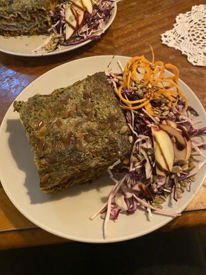 Vegan lasagne at Källarbyn in Stockholm