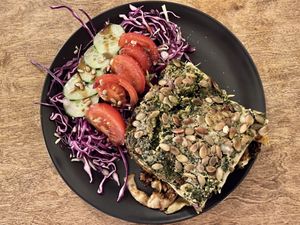 vegan lasagne  at Källarbyn in Stockholm