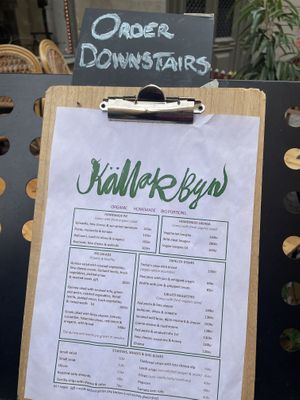Menu  at Källarbyn in Stockholm
