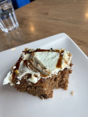 Vegan carrot pistachio cake  at Black Beach in Myrdalshreppur