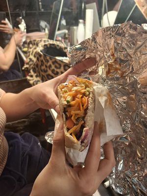 Nice falafel! Great taste, you can fill up with your own vegetable choice. Only option is falafel. at Mr Falafel - Lemonnier in Brussels