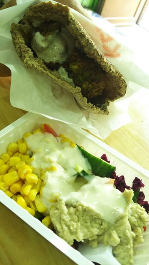 Was yummier than it looks :p at Mr Falafel - Lemonnier in Brussels