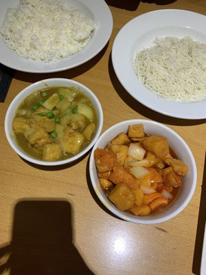 Chinese curry and sweet n sour  at 288 Bar & Wok in Cheltenham