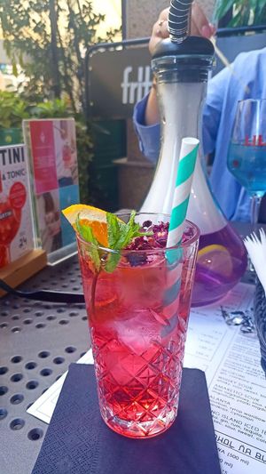 Rose lemonade, shisha in background at Bliski Wschód in Warsaw
