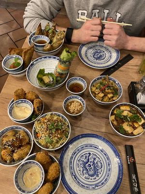 A lot of small dishes. 😍 at La Vegana in Warsaw