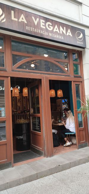 Outside at La Vegana in Warsaw