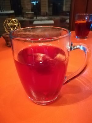Winter tea with ginger  at La Vegana in Warsaw