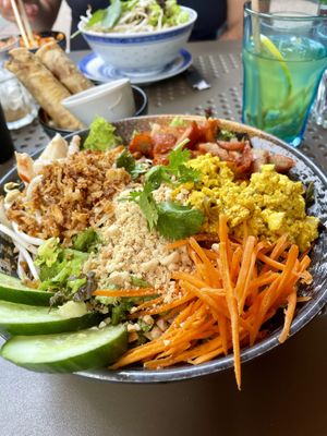 Rice noodles with vegan shrimp (pho tron la vegana )  at La Vegana in Warsaw