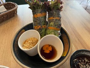 #10, fresh rolls. I got these both times I went! Very very good. at La Vegana in Warsaw