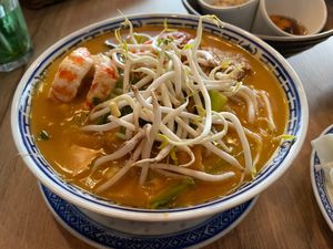 Laksa. Lots of sauce and noodles. at La Vegana in Warsaw