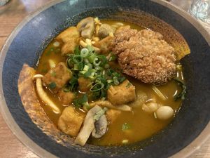 Katsu curry  at La Vegana in Warsaw