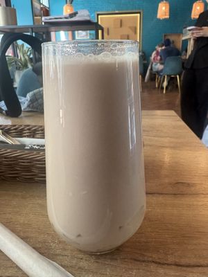 Taro bubble tea  at La Vegana in Warsaw