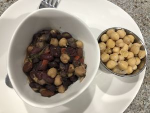 3 bean salad and chick peas  at Kindbelly Cafe in Myrtle Beach