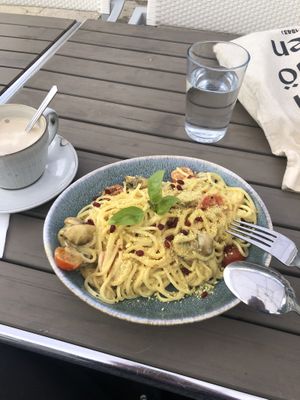 Best vegan cremy lemon pasta ever!!!  at Nao Vegan Cafe & Bar in Hamburg