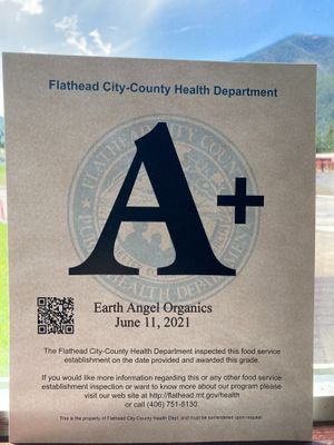 Health Department grade. at Dan d'Lion Eatery in Hungry Horse