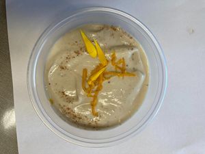 Banana Rice Pudding with Cardamon & Orange peel. at Dan d'Lion Eatery in Hungry Horse