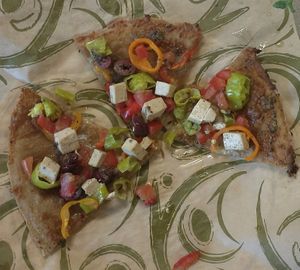 The delicious Montana Sapphire Pizza! at Dan d'Lion Eatery in Hungry Horse