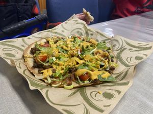 Taco Pizza #Veganuary at Dan d'Lion Eatery in Hungry Horse
