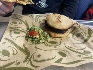 Smoked Black Bean Burger  #Veganuary at Dan d'Lion Eatery in Hungry Horse