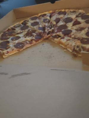 Vegan pepperoni pizza  at Pizza Twist in Irving