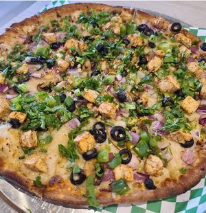 Vegan Bombay Garlic Pizza at Pizza Twist in Irving