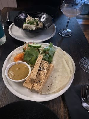 DIY Tofu wrap and vegan dumplings   at Betel Boy in Daylesford