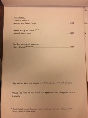 October menu (in English) at Pfannenzauber in Aachen