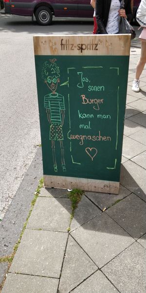 Sign at Pfannenzauber in Aachen