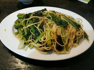 Sauteed noodles with mushrooms at Saigon Vegan - Vo Van Tan in Ho Chi Minh City