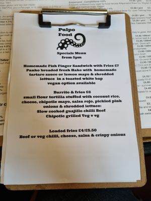Current specials menu at Green Dragon in Bungay