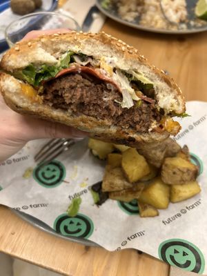 Inside of the burger  at Foodis in Sant Just Desvern