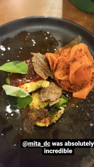 Vegan watermelon tuna at MITA in Washington