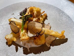 Vegetable Fries
mushrooms-purple asparagus-heart of palm-Truffle sobayon at MITA in Washington