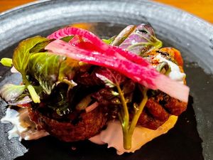Venezuelan YoYo
Tempura sweet plantian-radish-tartara sauce  at MITA in Washington