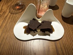 Tuile - yuca cake • chirimoya ice cream- api morado mousse - singani  at MITA in Washington