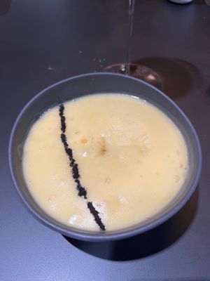 Arracacha, fava beans, sweet plantain, and dashi.  at MITA in Washington