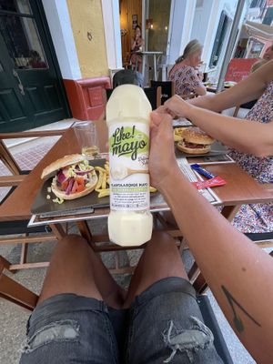 The huge mayo deserves one more pic 😬 at Poca Soltes in Menorca