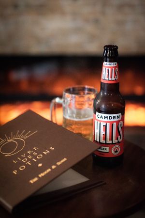 Fireside beer at Moon and Sons in Caen