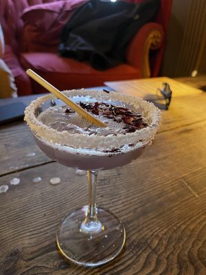 This drink is called Purple Rain  at Moon and Sons in Caen