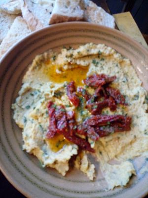 Hummus at Moon and Sons in Caen