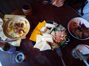 Hummus - Cheese Platter - Satay Stick's at Moon and Sons in Caen