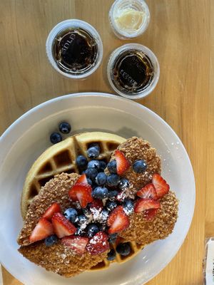 Chik’n and waffles   at Plantology - Cloud Kitchen - Maybe closed in San Antonio