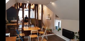 Indoor, upstairs dining area at The Blonde Beet in Stamford