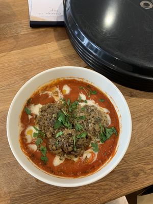 Lentil kofta in a tomato sauce  at The Blonde Beet in Stamford