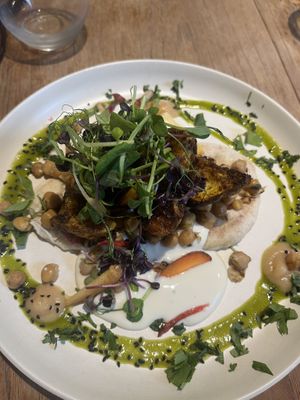 Curry butter celeriac flatbread  at The Blonde Beet in Stamford