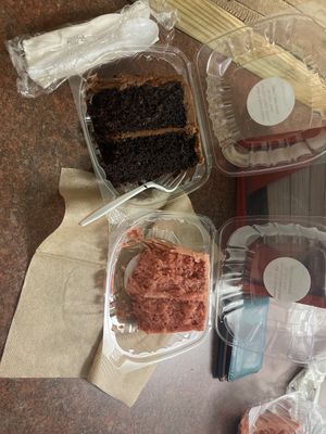The strawberry and chocolate cakes are delicious!!!  at Plant Based Heat in Memphis