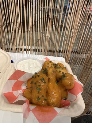 Vings (vegan wings) with agave gold saucee  at Plant Based Heat in Memphis