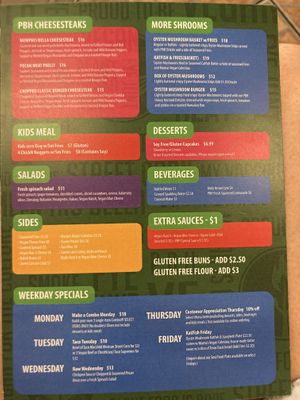 Menu back  at Plant Based Heat in Memphis