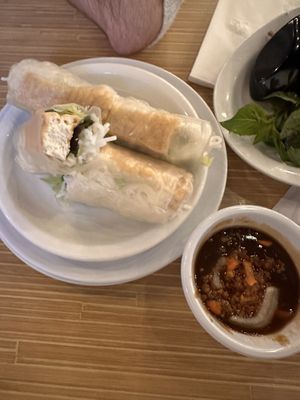 Tofu spring roll and dipping sauce   at Quang Restaurant in Minneapolis