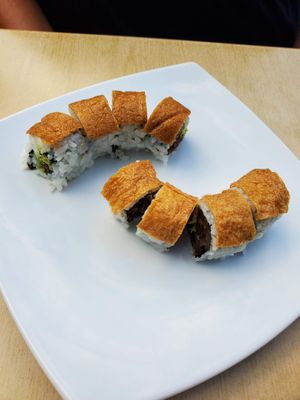 one of 2 vegan maki rolls at Seadog Sushi Bar in Chicago